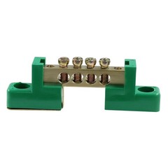 Brass Terminal Bus Bar 4 Position Screw Terminal Grounding Strip Block