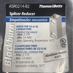2- Blackburn ASR0214-B2 Splicer Reducer, #2 Thru #14AWG, CU / AL, Free US Ship