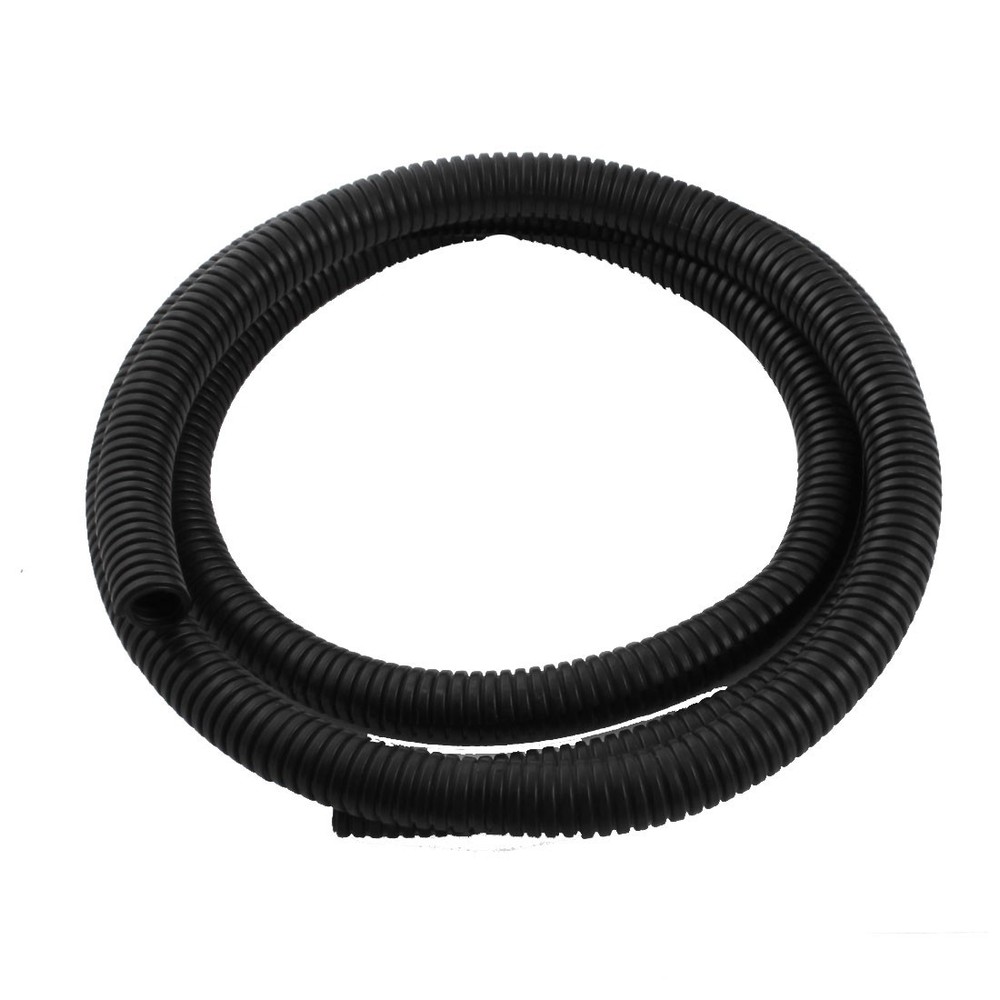 2 M 15×20 mm PE Split Corrugated Conduit Tube for Garden,Office Black