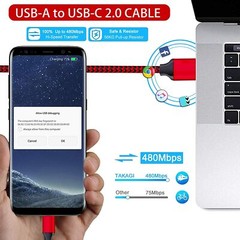 Braided USB C Type-C Fast Charging Data SYNC Charger Cable Cord 6 Ft. Long.
