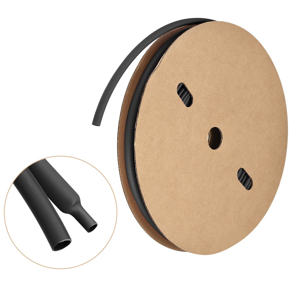 Heat Shrink Tubing, 3:1 Ratio 3/8 Inch Dia 50ft Adhesive Lined Dual Wall Black