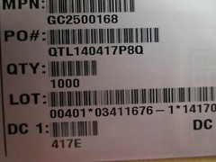 1 Lot of 1000 Diodes Incorporated GC2500168 Crystal 25MHz FUND 30Ohm, 102380