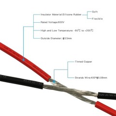 14 Gauge Silicone Wire Spool red and Black Each 25ft Flexible 14 AWG Stranded…
