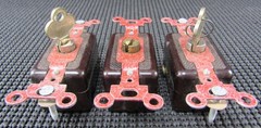 ARROW HART 1893-1 20A 120/277V KEY-OPERATED AC SWITCH – LOT OF 3 / USED NO BOX