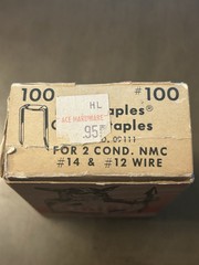 Vintage Viking #100 Nob Staples Cable 14 & 12 Full Box Advertising Made in USA