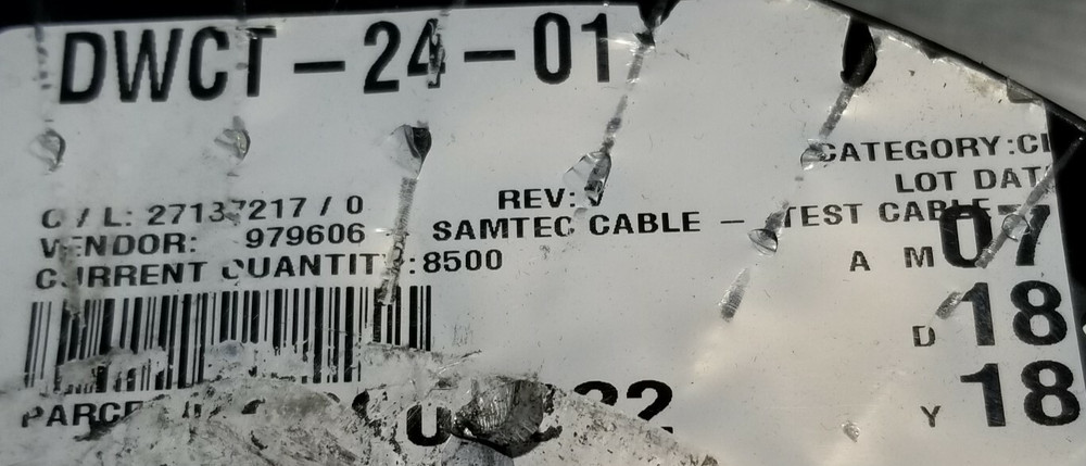 NEW SAMTEC DWCT-24-01 #24awg Power Cable HT Silver Plated Copper FEP Wire Blue