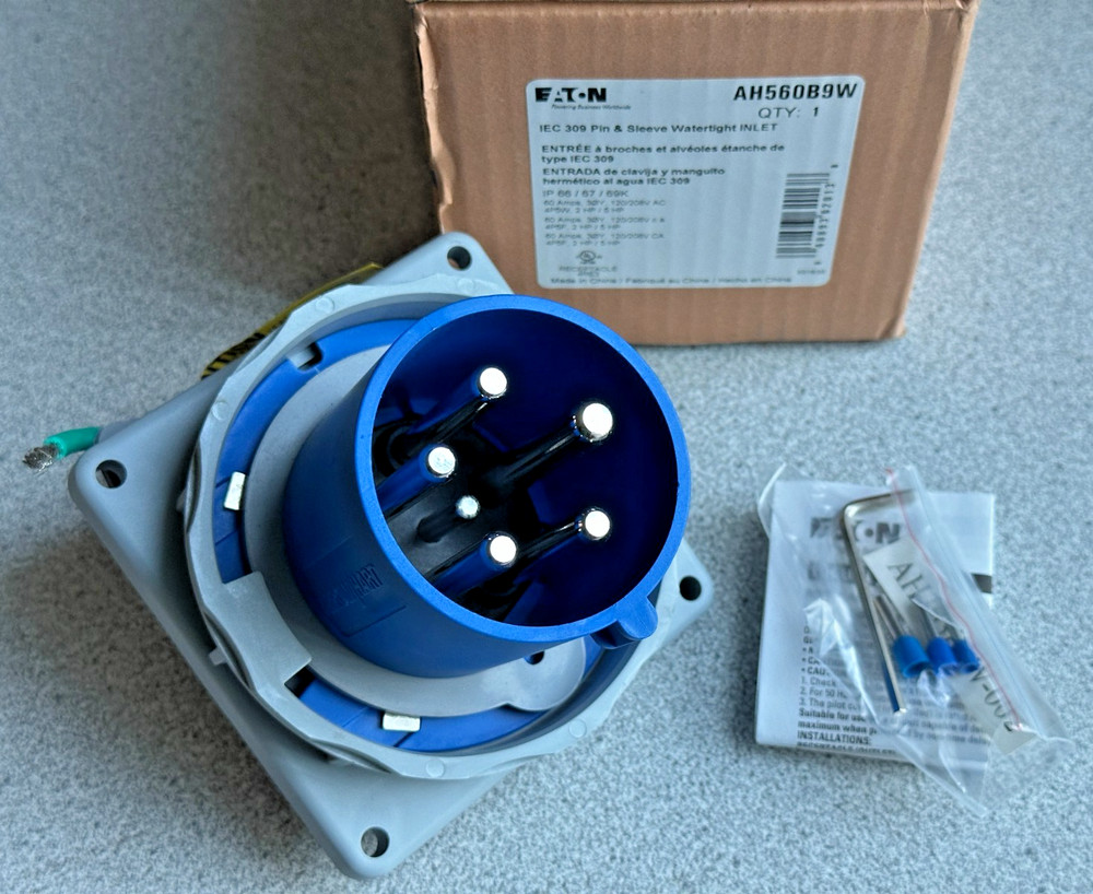 NEW EATON Arrow hart AH560B9W Pin & Sleeve Inlet 60A 120/208V 3 Ph 4 Pole 5 Wire
