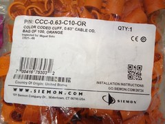 6 mixed bags Siemon CCC-0.63-C10-OR Color Coded Cuff, Bag of 100, Orange
