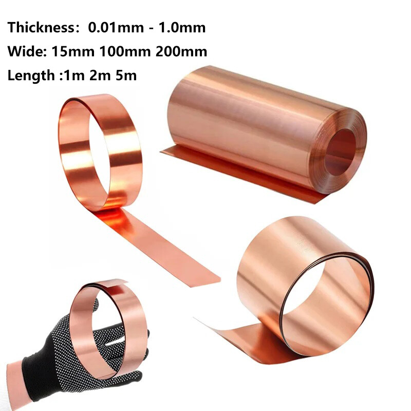 Copper Sheet Plate Guillotine Cut Metal Copper Sheet Select Size 0.01mm – 1.0mm