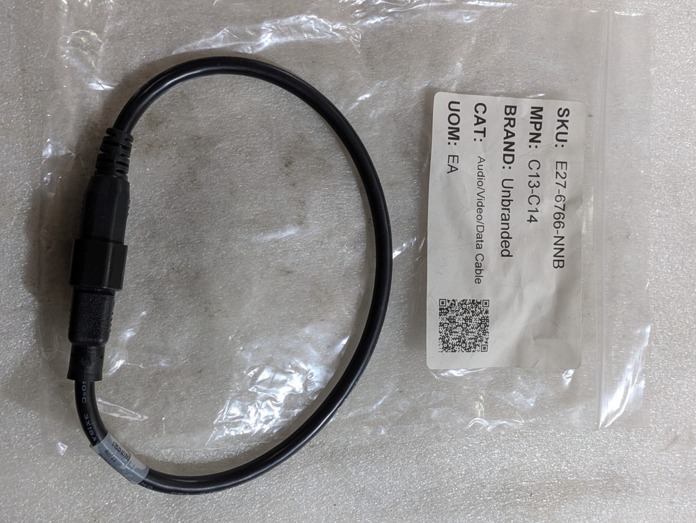 AUDIO/VIDEO DATA CABLE 17523 10 B1 C14 to IEC 60320 C13, 610 mm, 10 A, 250 VAC,