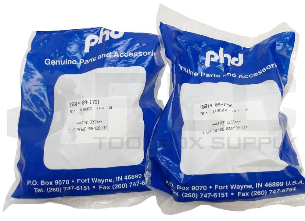 NEW SEALED LOT OF 2 PHD 10814-09-1791 1-1/8 IN HUB ADAPTER KIT