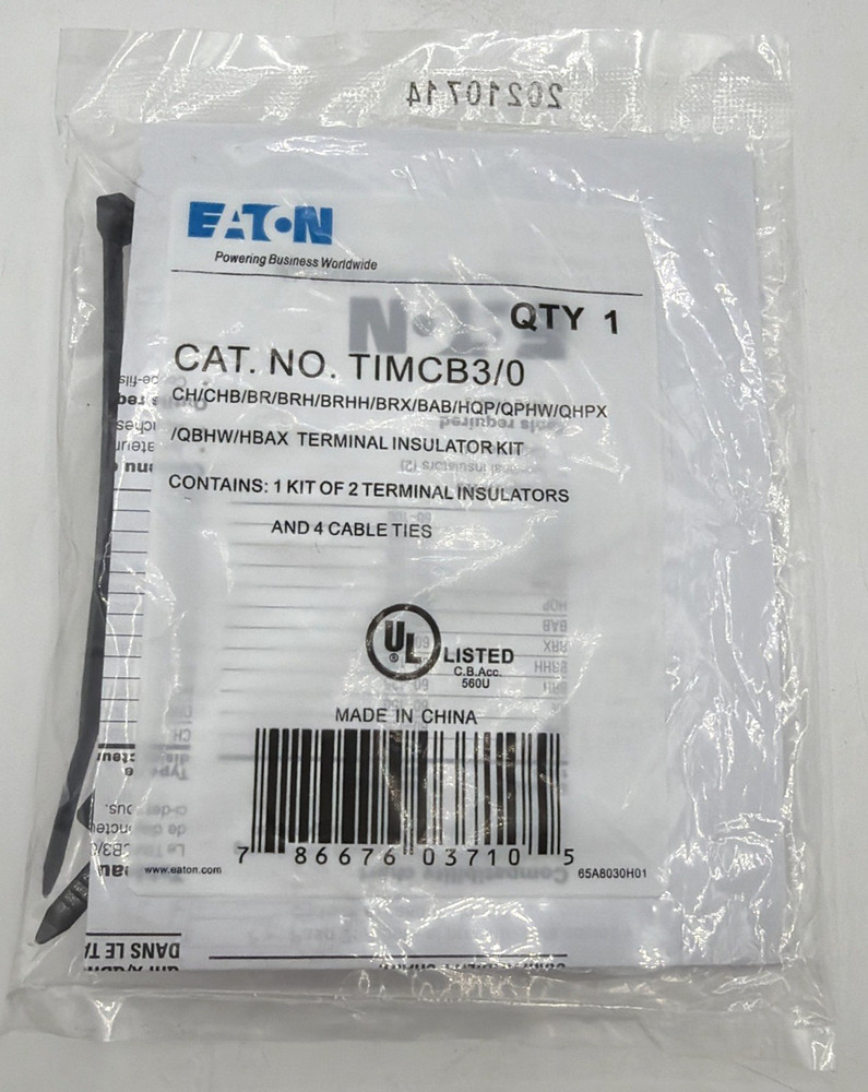 Eaton TIMCB3/0 Terminal Insulator Kit CH BR BAB HQP Breaker NEW Fast Free Ship