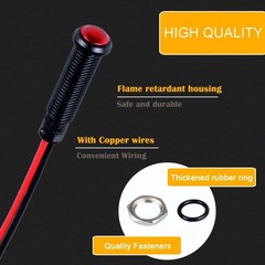 5pcs 6mm LED Indicator Light Plastic Black Signal ot Lamp 110 220V AC 1/4