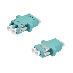 LC LC UPC Duplex Multimode Fiber Optic Adapter Coupler OM3 Aqua 10 Pack Data