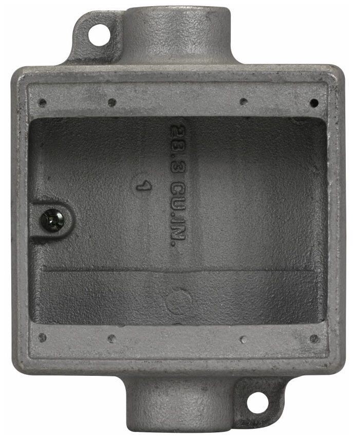 Crouse Hinds FSC222, 2-Gang, 3/4″ Hub, Iron Alloy, Shallow, Device Box, 1 pc