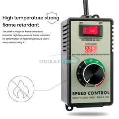 4000W 15A MAX Voltage Regulator Stepless AC Motor Speed Controller 110V/220V