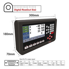 3 Axis DRO Digital Readout for Bridgeport Mill & Lathe Precision Tool
