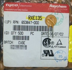 RXE135 RAYCHEM PTC RESET FUSE 60V 1.35A RADIAL 40 PIECES