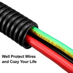 2.5M Corrugated Tube Conduit PP Tubing Flexible Pipe Hose 8.5mm x 11.5mm