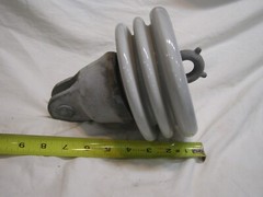 Chance High Voltage Cap & Pin Electrical Insulator 7500 Test Porcelain & Galvani