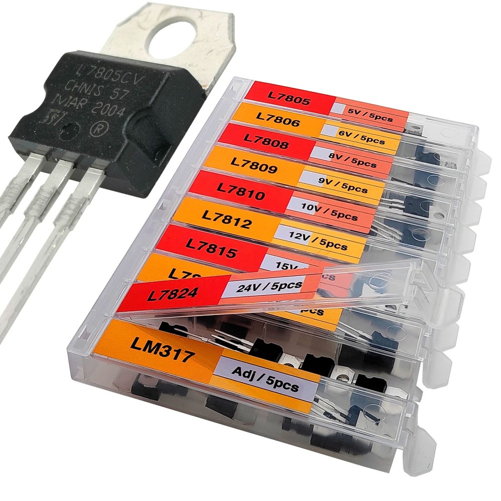 EEEEE 10 Values 50 Pcs Linear Voltage Regulator Positive External Voltage Kit…