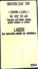 Square D LA11128 50mA 48 Vdc Undervoltage Trip for LA/LH Frame