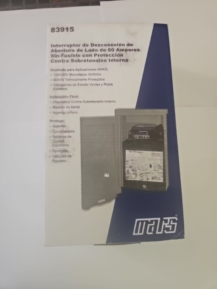 MARS 83915 60A Non-Fused Side Open Disconnect Box w/internal surge protector New