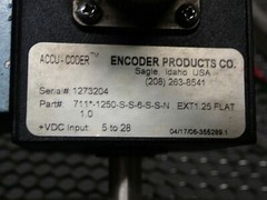 ACCU-CODER 711*-1250-S-S-6-S-S-N EXT1.25 FLAT 5-28VDC Input Used With Warranty