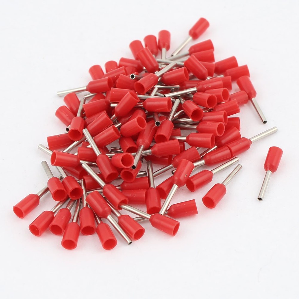 100 Pieces 0.5mm2 Crimp Cord Wire End Terminal Bootlace Ferrule Connector Red