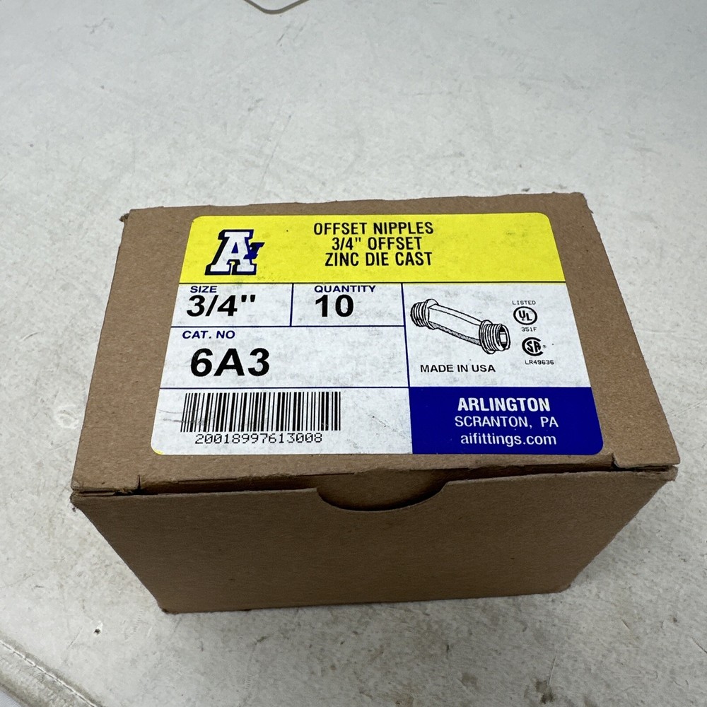 ARLINGTON 6A3 OFFSET NIPPLES 3/4″ INCH ZINC DIE CAST (Box 10)