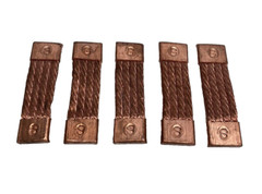Lot Of 5, Braided 3″ X 7/8″ Copper Flexible Connector Flat