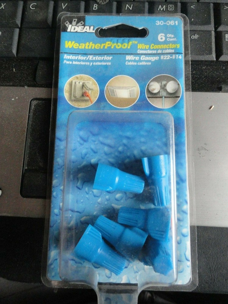 6 IDEAL WEATHER PROOF WIRE CONNECTORS- INDOOR OR BURIAL 30-161 SIZES 22-14