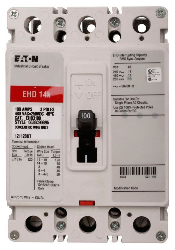 NIB – Eaton – EHD3100 – Eaton Series C Complete Molded Case Circuit Breaker