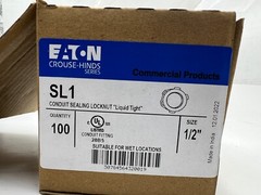 (QTY 100) Eaton Crouse Hinds Sealing Locknut SL1 Conduit Liquid Tight 1/2″ Size