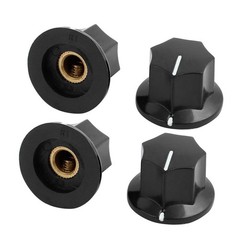 4Pcs 6mm Knurled Shaft Plastic Nonslip Potentiometer Control Rotary Knob Cap