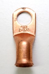10 MOLEX Bare Battery COPPER Lug Ring Terminal Connector 2 Gauge ~ 3/8″ Stud