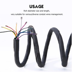 Split Braided Sleeve Cable Sheathing Mesh Wire Loom Power Cord Cabling Guard Lot