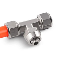 4/6/8/10/12/14/16mm Tube Tee Pneumatic Air Hose Coupler Fitting Quick Connectors