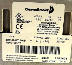 Cleaver Brooks M9184C1049 120V 15VA Modultrol Motor (USED)