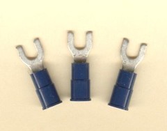50 BLUE Insulated FORK Spade Terminal Connectors #16-14 Wire AWG #6 Stud MOLEX