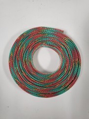 25 FT 3/4″ HOLIDAY GREEN RED GOLD STRIPE PET EXPANDO SLEEVING BRAID