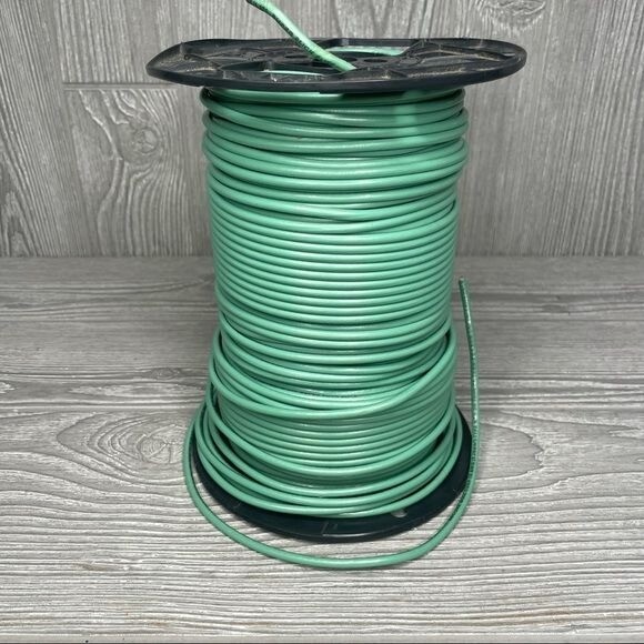 Large spool of encore wire Corp 10awg green copper wire unknown length