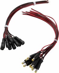 DC Power Pigtial Cable 22AWG DC 2.1mm x 5.5mm Male and Female Connectors