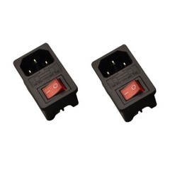 2PCS 250V 10A Rocker Switch with Fused IEC320 C14 Inlet Power Switch Connector
