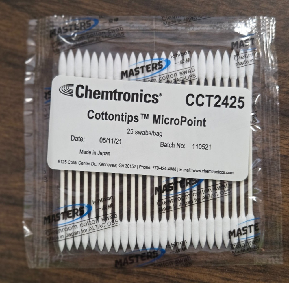 Chemtronics CCT2425, Cottontips MicroPoint, 25 Swabs/Bag, Sold in packs of 5