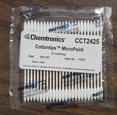 Chemtronics CCT2425, Cottontips MicroPoint, 25 Swabs/Bag, Sold in packs of 5