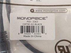 *Lot of 3* Monoprice 3363 Cat5E Patch Cord 2′ – NEW Surplus!