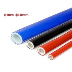 Silicone / Fibreglass Fire Sleeving Protective Heat Shield Sleeve Black φ4-100mm