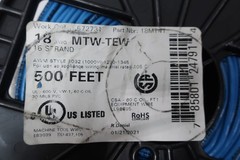 Alan Wire 18MT41 1032-1230-1345 Blue Wire 18awg 500ft