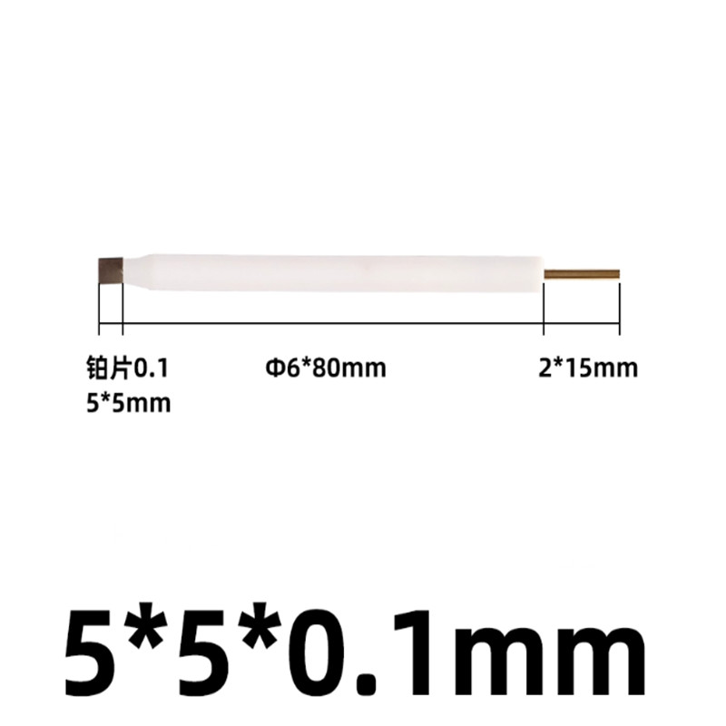 6x80mm Electrode PTFE Rod Purity 99.99% Pt Platinum Electrode Platinum Plates